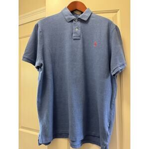 Polo Ralph Lauren Polo Shirt Blue Dusty Blue Custom Slim Fit SZ XXL